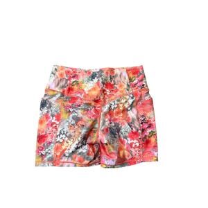 Athleta Salutation Slash Pocket 5" Short. Watercolor Floral Print . Size Large